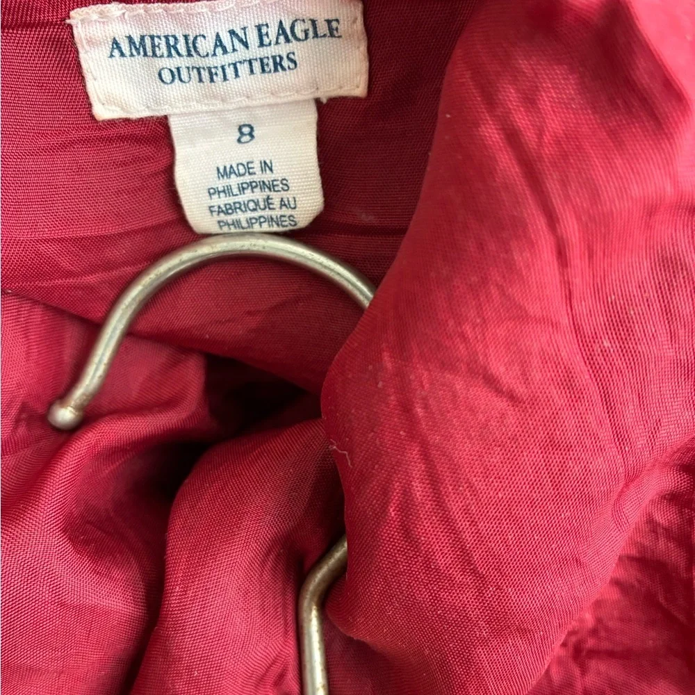 Vintage American Eagle Skirt Women’s 8 Low Rise Micro Mini Skirt Red Ruffled Y2K